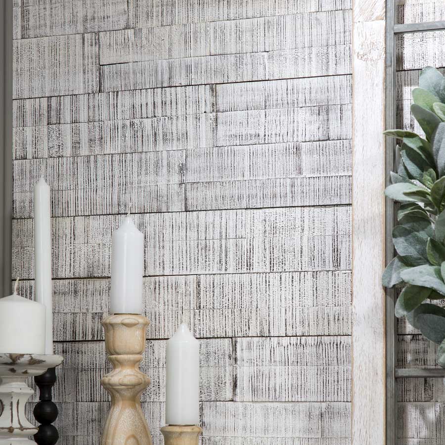 Rustic Grove 3D Wall Panel in Whitewash